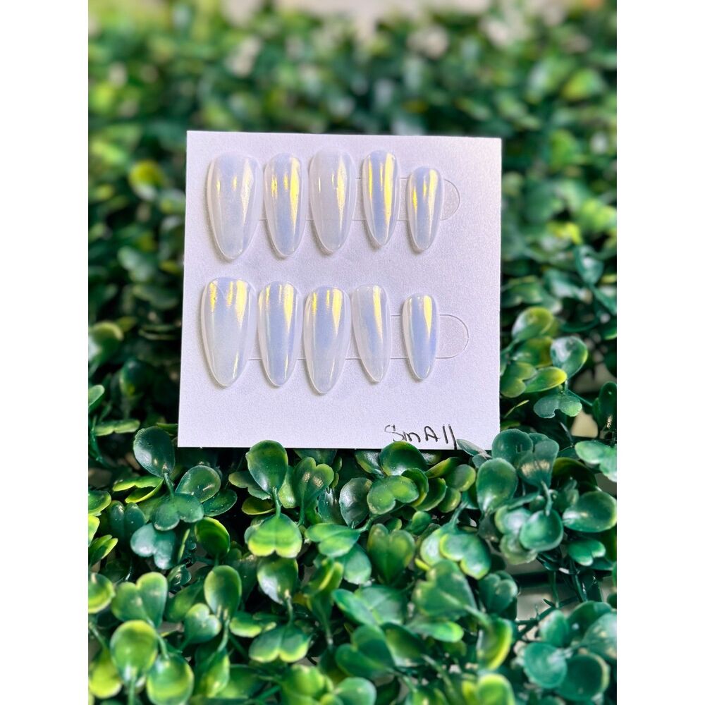 Glazed Donut Almond Nails -Handpainted/Designed Reusable Press on Nails